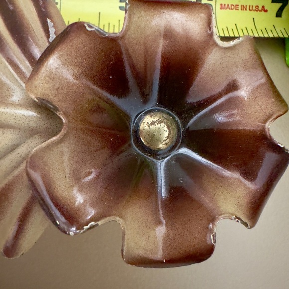 MCM Curtain Tiebacks Metal (2) 🌺 Flower leaf design Vintage - Picture 2 of 6